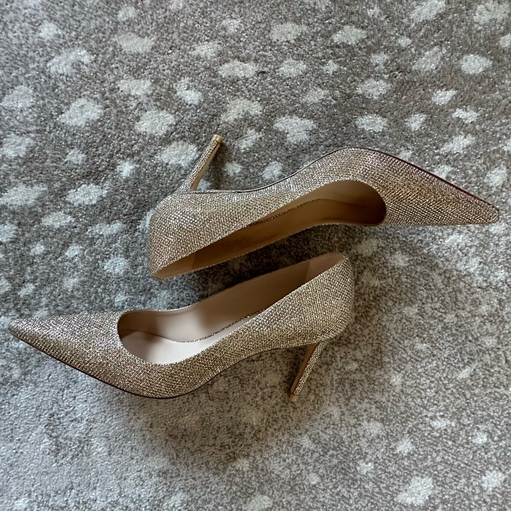 Stuart Weitzman Metallic Gold Pointed-Toe Stiletto Pumps